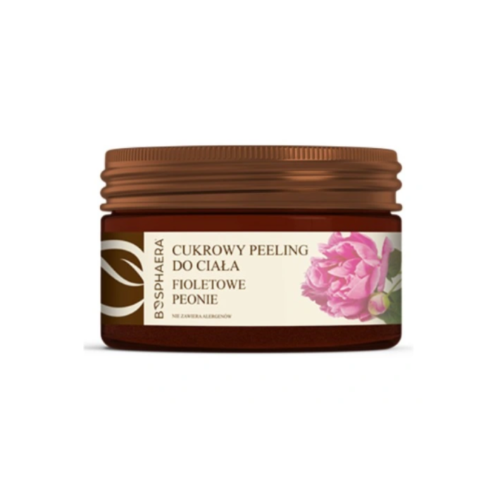 BOSPHAERA Cukrowy peeling do ciała Fioletowe peonie 200g