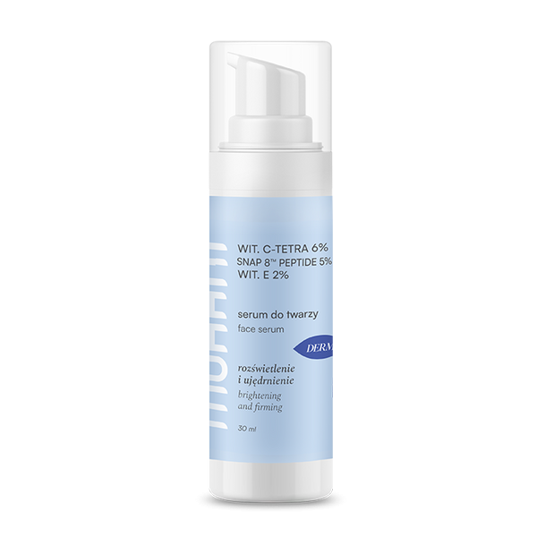 MOHANI Napinająco-rozświetlające serum do twarzy z ultrastabilną Witaminą C TETRA 6%, neuropeptydem SNAP 8™ 5% i Witaminą E 2% 30ml