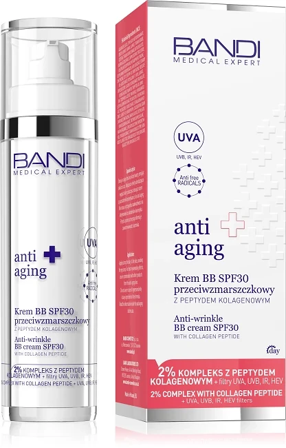 BANDI Krem BB SPF30 przeciwzmarszczkowy z peptydem kolagenowym 50 ml