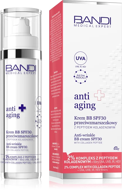 BANDI Krem BB SPF30 przeciwzmarszczkowy z peptydem kolagenowym 50 ml