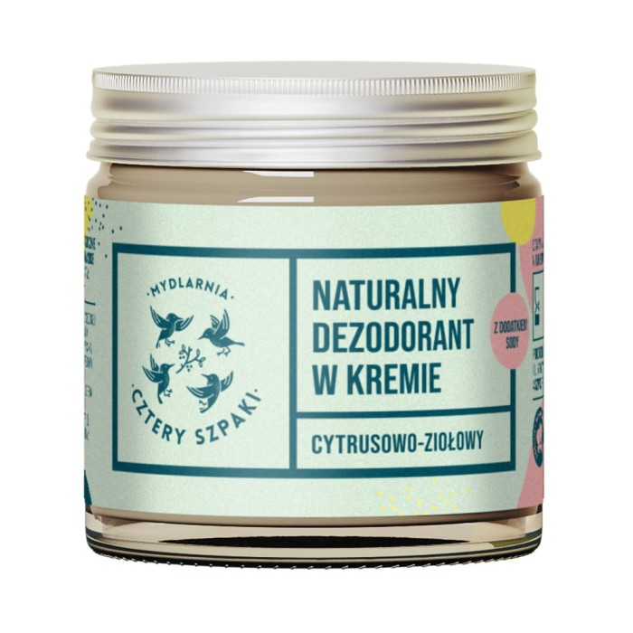 MYDLARNIA CZTERY SZPAKI Naturalny dezodorant w kremie cytrusowo-ziołowy z dodatkiem sody 60 ml