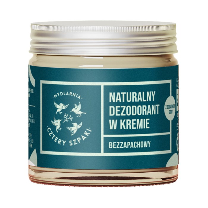 MYDLARNIA CZTERY SZPAKI Naturalny dezodorant w kremie bezzapachowy z dodatkiem sody 60 ml