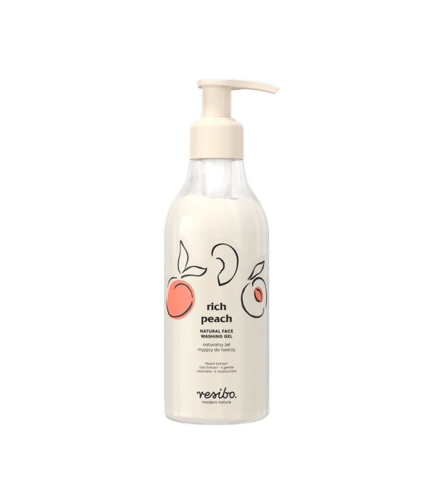 RESIBO Rich Peach 250 ml naturalny żel myjący do twarzy 250 ml