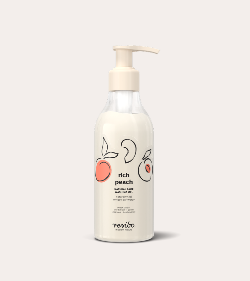 RESIBO Rich Peach 250 ml naturalny żel myjący do twarzy 250 ml