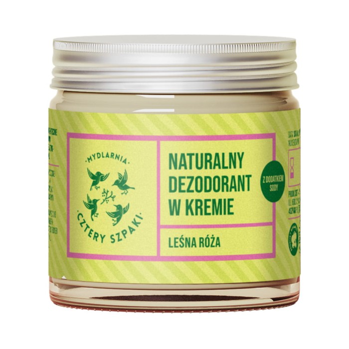 MYDLARNIA CZTERY SZPAKI Naturalny dezodorant w kremie Leśna Róża z dodatkiem sody 60 ml