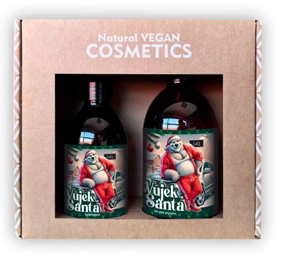 LAQ Męski zestaw świąteczny Wujek Santa: żel 500ml i szampon 300ml