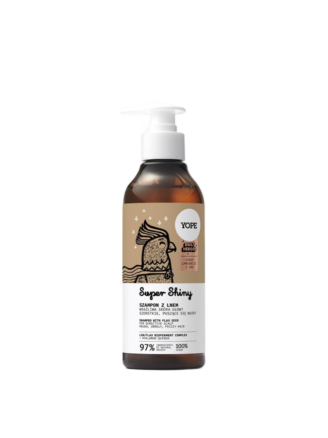 YOPE Daily Heroes Super Shiny Szampon z lnem 300ml