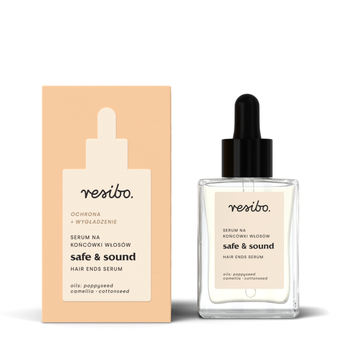 RESIBO Safe &amp; Sound serum wygładzające i zabezpieczające końcówki włosów 15 ml