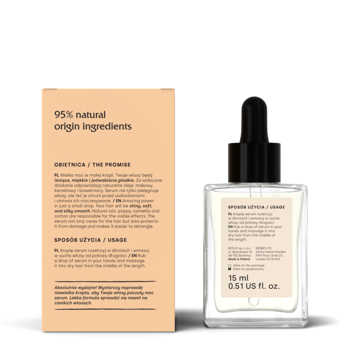 RESIBO Safe &amp; Sound serum wygładzające i zabezpieczające końcówki włosów 15 ml