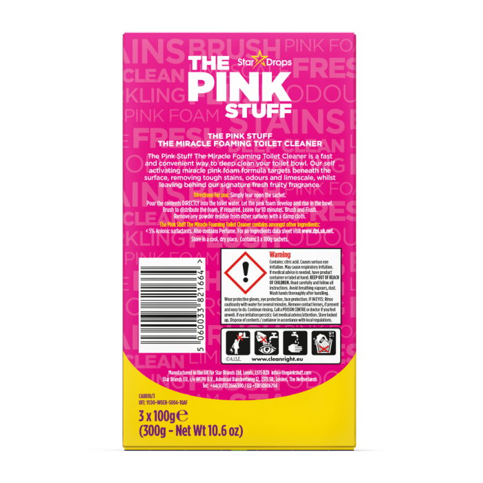 THE PINK STUFF Proszek Czyszczący do WC w Saszetkach 3 szt