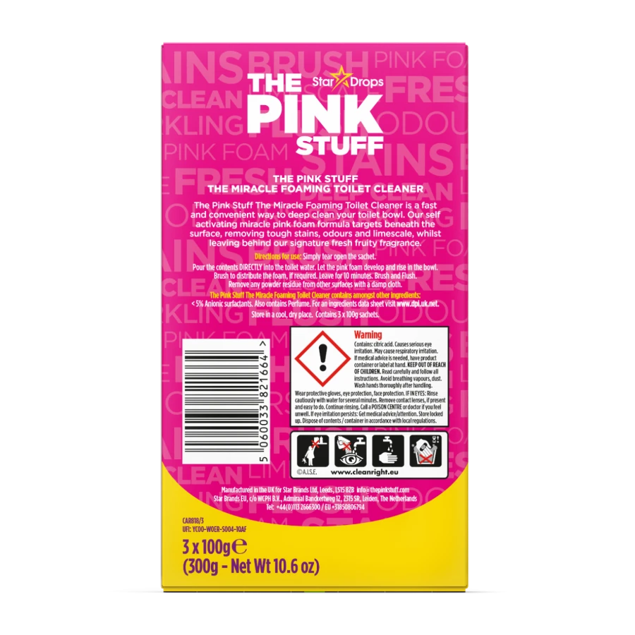 THE PINK STUFF Proszek Czyszczący do WC w Saszetkach 3 szt