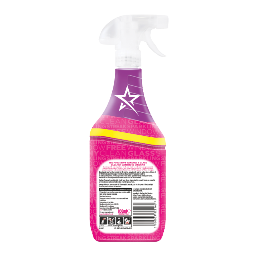 THE PINK STUFF Płyn do szyb w sprayu z octem różanym 750 ml