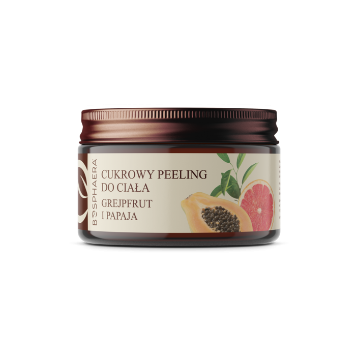 BOSPHAERA Cukrowy peeling do ciała Grejpfrut i Papaja 200 g