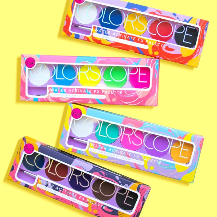 J.CAT BEAUTY Paleta eyelinerów aktywowanych wodą Colorscope 102 Bright