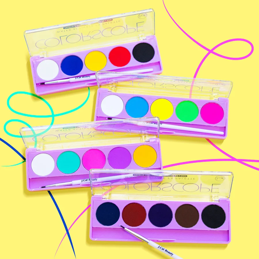 J.CAT BEAUTY Paleta eyelinerów aktywowanych wodą Colorscope 103 Bright Pastel