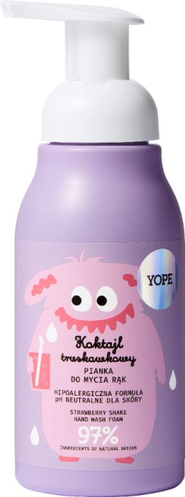 YOPE Pianka do mycia rąk dla dzieci Koktajl truskawkowy 400 ml