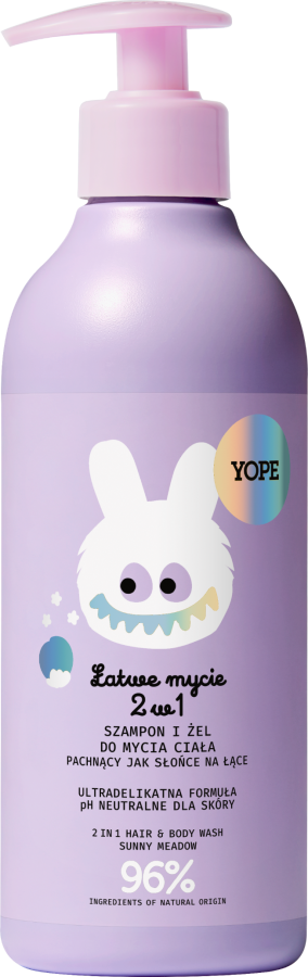 YOPE Szampon i żel do mycia ciała 2w1 dla dzieci Słońce na łące 400 ml