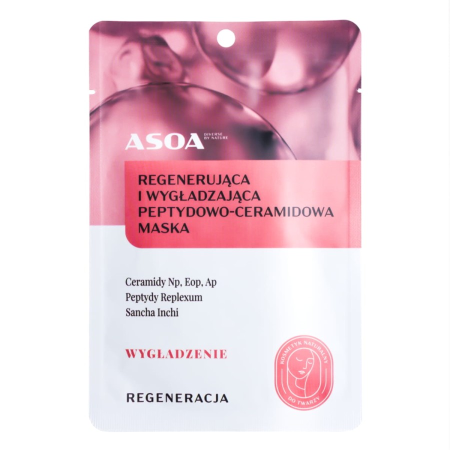 ASOA Maska w płachcie Regenerująca i wygładzająca Peptydowo-Ceramidowa