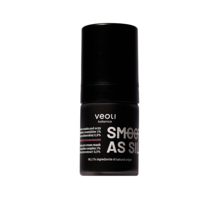 VEOLI BOTANICA SMOOTH AS SILK Naprawczo-ujędrniający krem-maska pod oczy z trehalozą 5%, kompleksem ceramidów 1% i ekstraktem z sosny nadmorskiej 0,5% 15 ml