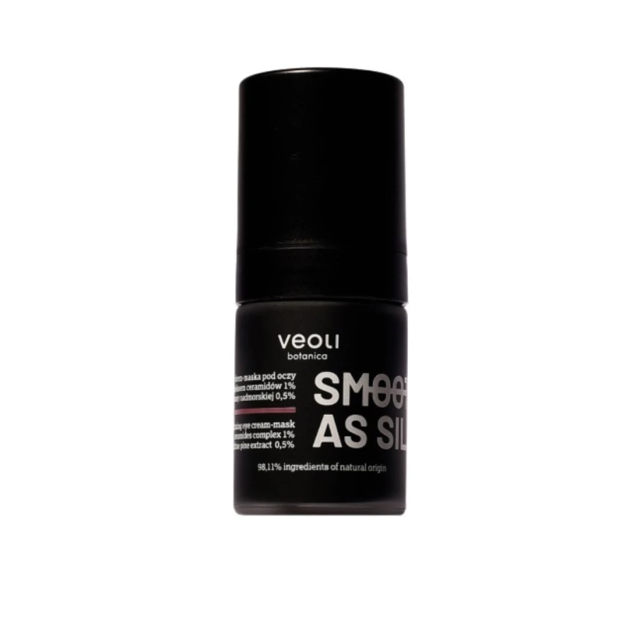 VEOLI BOTANICA SMOOTH AS SILK Naprawczo-ujędrniający krem-maska pod oczy z trehalozą 5%, kompleksem ceramidów 1% i ekstraktem z sosny nadmorskiej 0,5% 15 ml