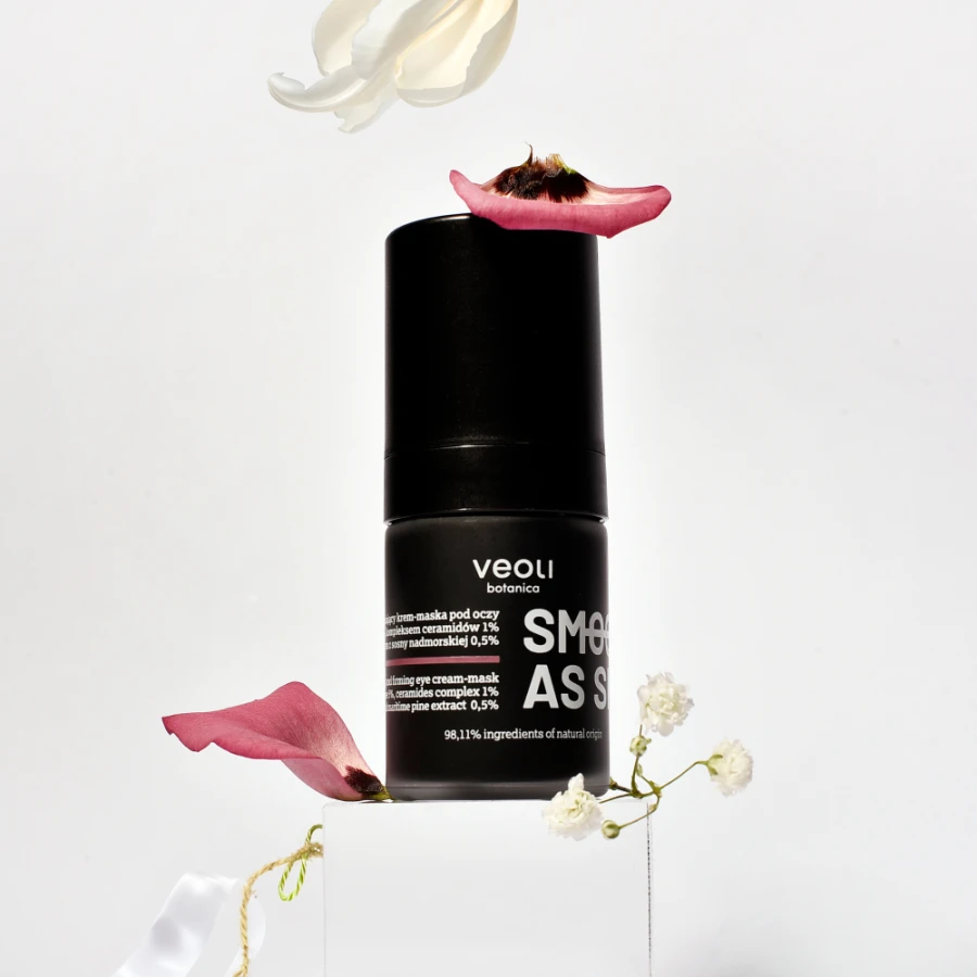 VEOLI BOTANICA SMOOTH AS SILK Naprawczo-ujędrniający krem-maska pod oczy z trehalozą 5%, kompleksem ceramidów 1% i ekstraktem z sosny nadmorskiej 0,5% 15 ml