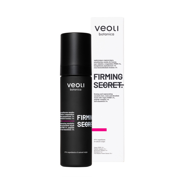 VEOLI BOTANICA FIRMING SECRET Ujędrniająco-regenerująca, senolityczna maska do twarzy, szyi i dekoltu z wegańskim PDRN 1%, kompleksem peptydowym 1% oraz biomolekułami krzemu 1% 50 ml