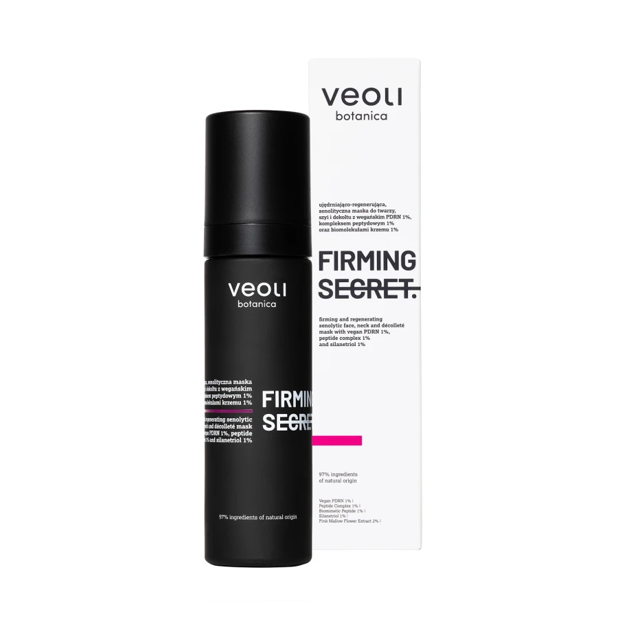 VEOLI BOTANICA FIRMING SECRET Ujędrniająco-regenerująca, senolityczna maska do twarzy, szyi i dekoltu z wegańskim PDRN 1%, kompleksem peptydowym 1% oraz biomolekułami krzemu 1% 50 ml