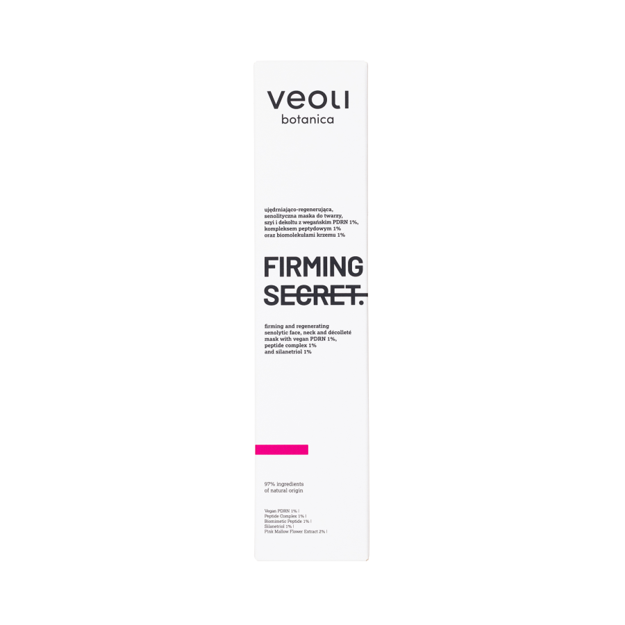 VEOLI BOTANICA FIRMING SECRET Ujędrniająco-regenerująca, senolityczna maska do twarzy, szyi i dekoltu z wegańskim PDRN 1%, kompleksem peptydowym 1% oraz biomolekułami krzemu 1% 50 ml