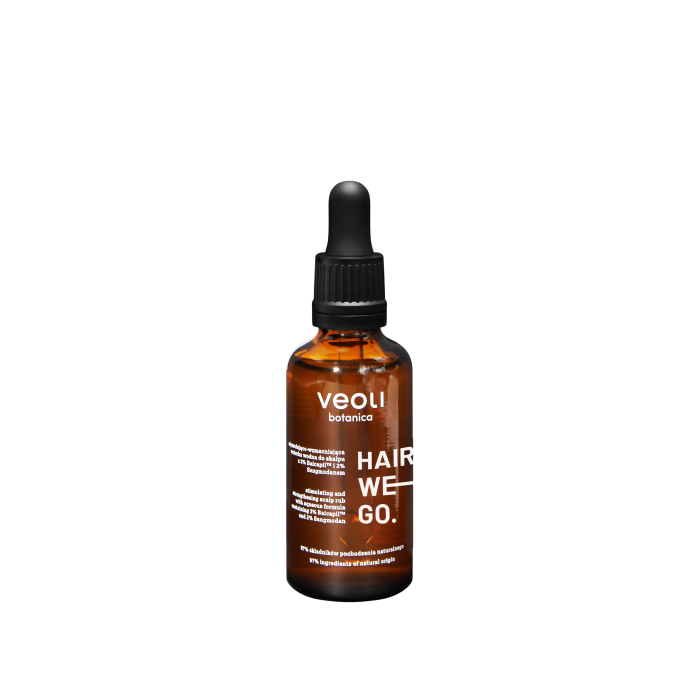 VEOLI BOTANICA HAIR WE GO Stymulująco-wzmacniająca wcierka wodna do skalpu z 3% Baicapil™ i 2% Sangmodanem 50 ml