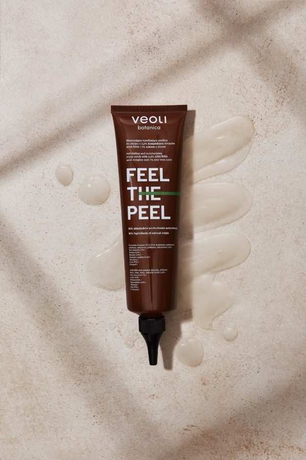 VEOLI BOTANICA FEEL THE PEEL Złuszczająco-nawilżający peeling do skalpu z 3,2% kompleksem kwasów AHA/BHA i 1% sokiem z aloesu 150 ml