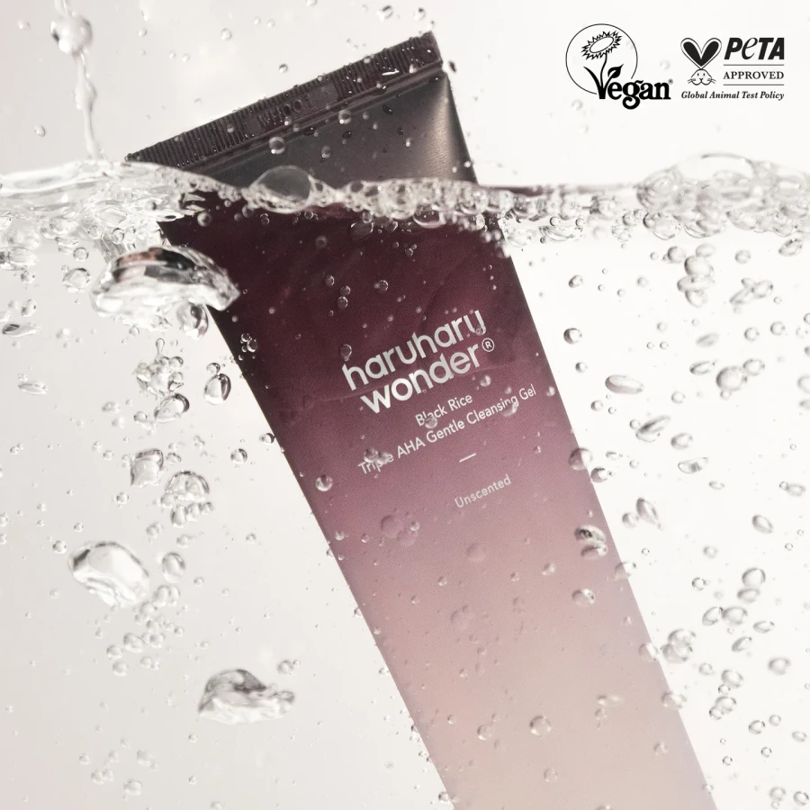 HARUHARU WONDER Black Rice Triple AHA Gentle Cleansing Gel Żel do głębokiego oczyszczania twarzy z kwasami AHA 100 ml